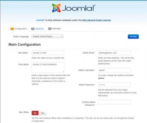 Joomla 3 installation 01