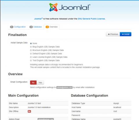 Joomla 3 installation 03